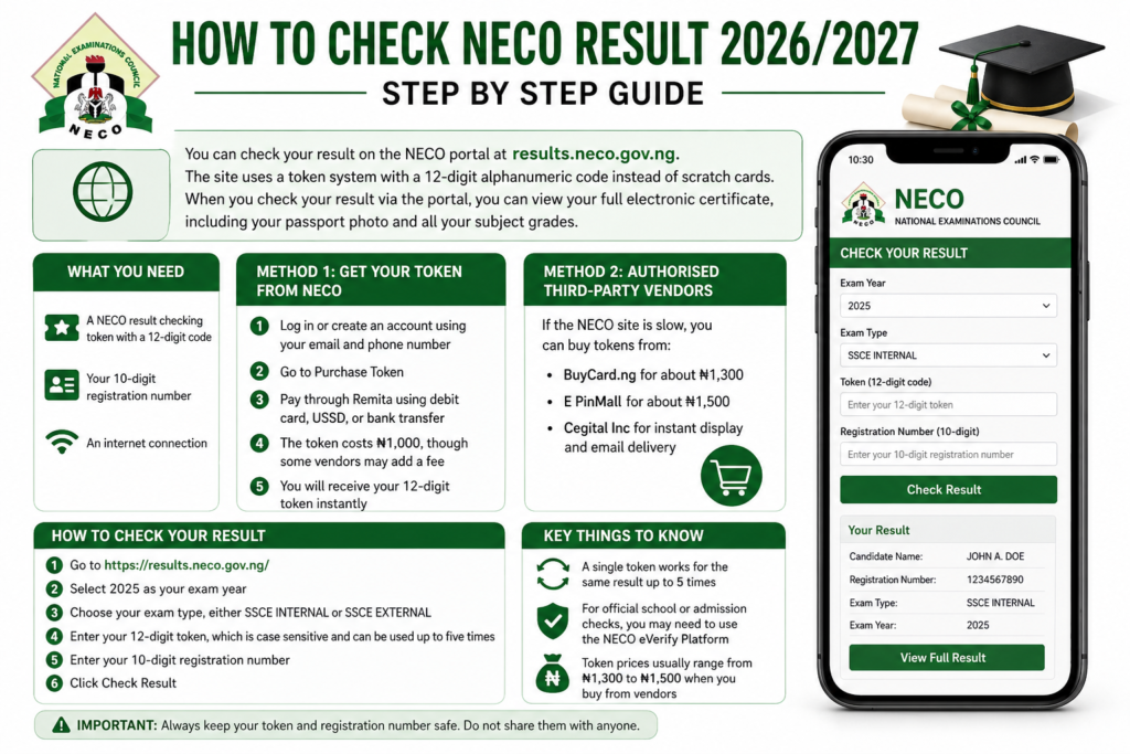 How to Check NECO Result 2026/2027 – Step by Step Guide