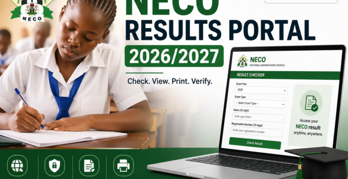 NECO Results Portal 2026/2027